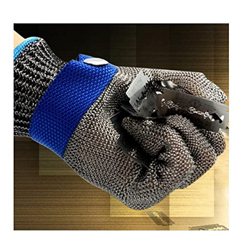 XFGFDFF Schnittfeste Handschuhe Schnittfeste Handschuhe,Kettenhemdhandschuhe,Sicherheits-Arbeitshandschuhe zum Schneiden von Kleidungsstücken,Holzschnitzen,Glasschneiden,Verstellbares Handgelenkband von XFGFDFF