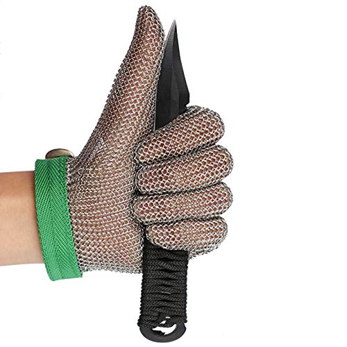 XFGFDFF Schnittfeste Handschuhe Schnittfeste Handschuhe aus Edelstahl 304L, Sicherheits-Arbeitshandschuhe für Schlachthof-Glasschneiden und Holzschnitzen, 6 Größen von XFGFDFF