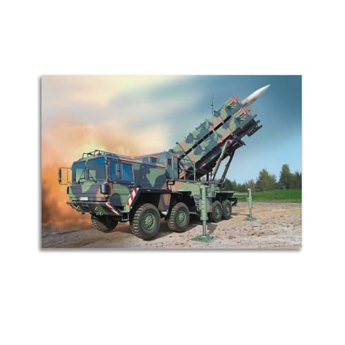 XFUHB Militärfahrzeug-Poster, Patriot Launch Pad auf 15t Mil Gl BR A1, Poster, dekorative Malerei, Leinwand, Wandposter und Kunstdruck, moderne Familienschlafzimmer-Dekoration, Poster, 50 x 75 cm von XFUHB