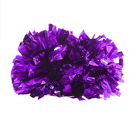 XFUYI Handgehaltene Cheerleader-Pompons mit Fingerringen für Kinder und Erwachsene Mannschaftssport Party Tanz Jubel Cheerleader-Pompons Lila von XFUYI