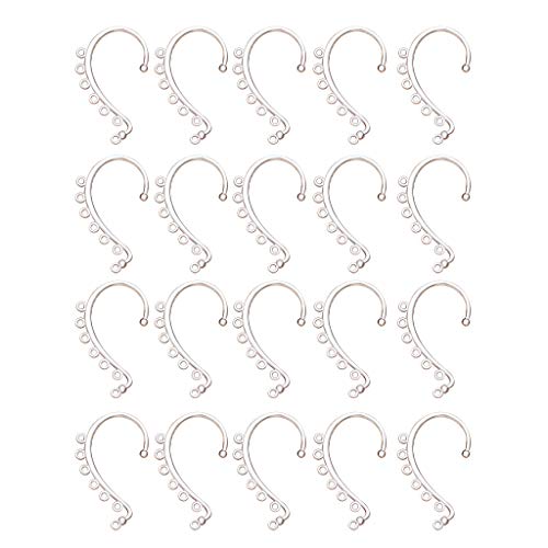 XFUYI Ohrring-Ohrringe mit Ohrhaken für Damen und Mädchen Kupfer Piercing-Ohrmanschetten Schlichter einzigartiger Ohrring Silber von XFUYI