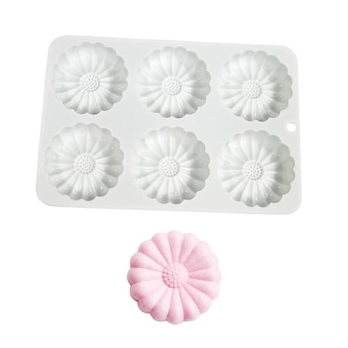 XFUYI Silikonform mit 6 Mulden Blumenform Backwerkzeug Mousse-Kuchen-Dekorationsform zur Herstellung von Schokolade Süßigkeiten Kerzen Seife Silikon von XFUYI