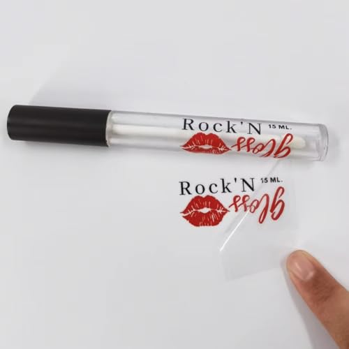 Wasserdichter Lipgloss-Transferdruck, Vinyl-Aufkleber für Lipgloss-Röhren, personalisierte Logo-Aufkleber, individuelle Aufkleber (50 x 20 mm) von XFZDKJSD