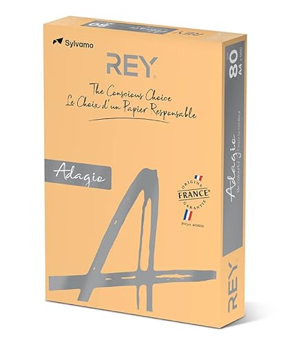 REY® ADAGIO Tonpapier Mandarine, 80g, A4, PEFC™, 500 Blatt von XGAGHB