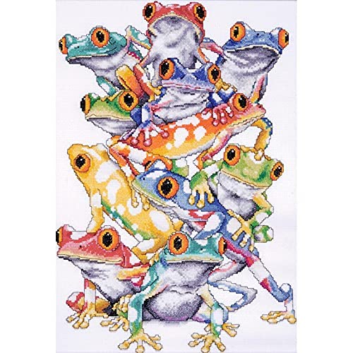 Wingkin Kreuzstich Stickpackungen Frosch 11CT Cross Stitch Stamped Kit DIY Anfänger Erwachsene Embroidery Kunst Handwerk Handarbeit Kits（40 * 50cm） von XGAGHB