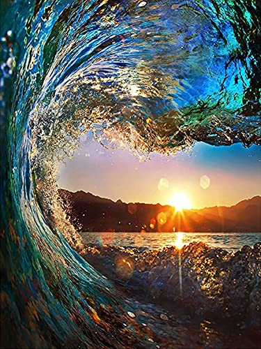 Yeerum DIY 5D Diamond Painting SonneNaufgang, 5D Diamant Painting Landschaft Full Malen Nach Zahlen Erwachsene Stickerei Strass Kreuzstich 30x40 cm von XGAGHB