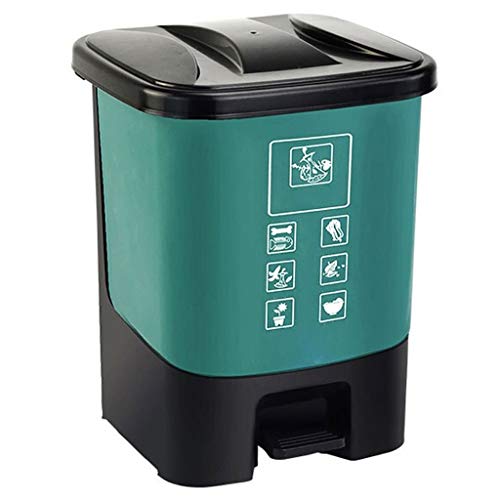 Smart Trash Can Mülleimer mit Pedal, mit Deckel, Haushaltsmüll-Sortierbox, 20 l Badezimmer-Mülleimer (Farbe: Grün) von XGFXGF
