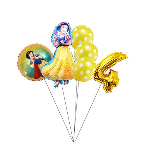 XINGYAO Luftballon 6 Stück Belle Aschenputtel Schneewittchen Prinzessin Geburtstag Party Dekoration Babyparty Kinderparty Prinzessin Ballon Air Globos Party (Farbe: Hellgelb) von XGIMI