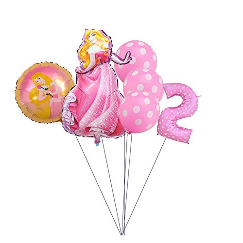 XINGYAO Luftballon 6 Stück Belle Aschenputtel Schneewittchen Prinzessin Geburtstag Party Dekoration Babyparty Kinderparty Prinzessin Ballon Air Globos Party (Farbe: Schokolade) von XGIMI