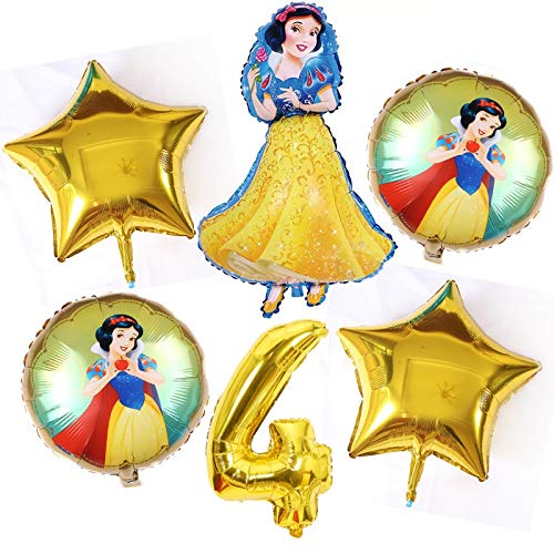XINGYAO Luftballons 6pcs Geburtstag Schneewittchen Aurora Belle Prinzessin Ballon-Geburtstags-Party-Dekoration 32 Zoll Anzahl blau Luftballons (Ballon Size : 18inch, Color : Gold 4 6pcs) von XGIMI
