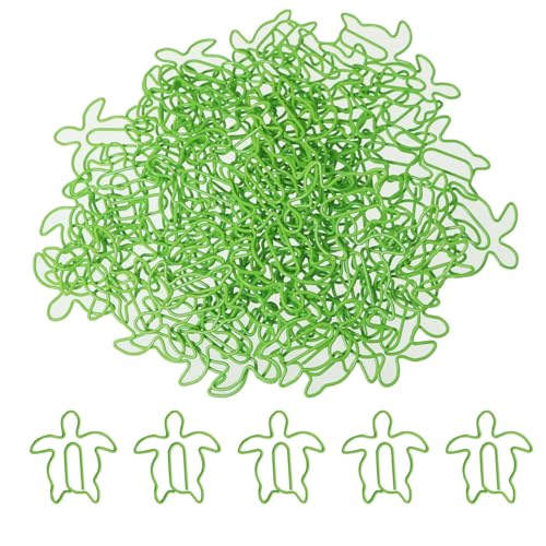 XGNG Büroklammern in Schildkrötenform, starke Klemmung, niedliche Büroklammern, ausgefallene Büroklammern, galvanisiert, niedliche Büroklammern für Familie, Büro, Schule, 120 Stück von XGNG