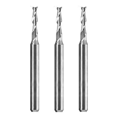 VHM Schaftfräser Zweischneider |Z2| Ø 0,3 mm - 3,175 mm | Schaft 3,175mm (1/8") | Fischschwanz Anschliff | Durchmesser wählbar | 3 Stück | XGOTEC (2,00mm) von XGOTEC