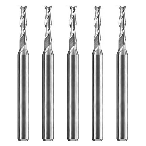 VHM Schaftfräser Zweischneider |Z2| Ø 0,3 mm - 3,175 mm | Schaft 3,175mm (1/8") | Fischschwanz Anschliff | Durchmesser wählbar | 5 Stück | XGOTEC (0,80mm) von XGOTEC