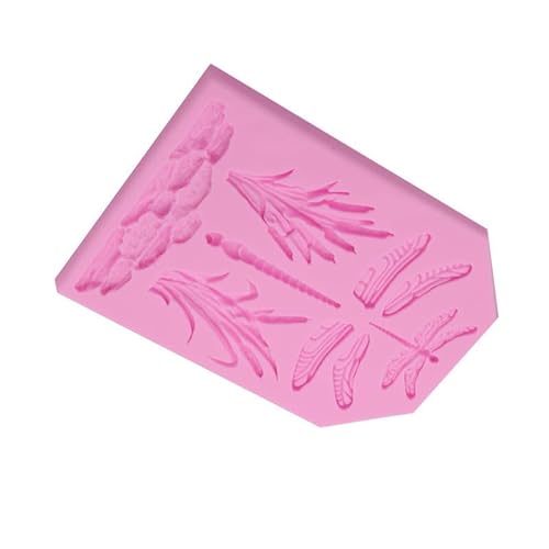 XHBGXMV Fondant Formen 2 Stück Libelle Wasserpflanze Schilf Silikonform Backen Fondant Schokolade Trockentempo Dessert Dekoration Zubehör von XHBGXMV