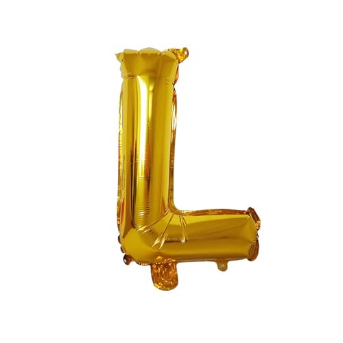 Geburtstagsballon 10 Stück Buchstabenballon-Buchstabenballon-Anordnung Aus Aluminiumfolie, 16-Zoll-Buchstabenballon Aus Heller Aluminiumfolie, Gold L von XHBGXMV