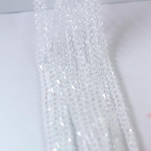 XHBYW 1500/3000 Stück 2 mm facettierte Kristallperlen, transparent, galvanisierte Glasperlen für DIY-Schmuckherstellung, Armband, Halskette, Ohrringhandwerk von XHBYW