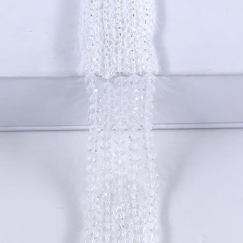 XHBYW Facettierte Kristallperlen, 3 mm, transparent, Doppelkegel, Glasperlen für DIY-Schmuckherstellung, Armband, Halskette, 1500/3000 Stück von XHBYW