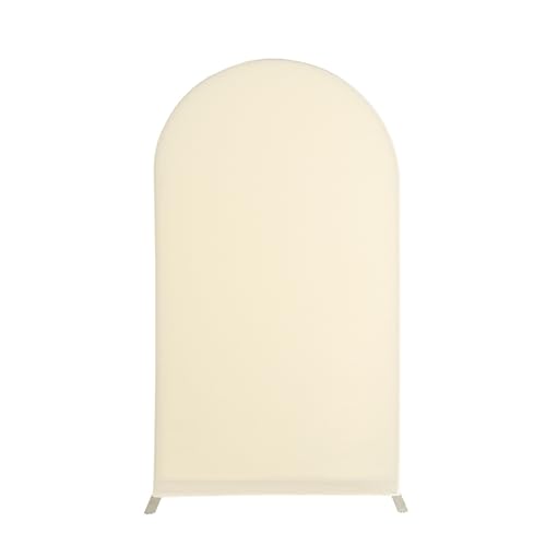 XHDZSW Hochzeitsbogen-Abdeckung | Spandex Für Hochzeitsbogen Runde Oberseite Bogen Hintergrund Ständer Abdeckung | Für Geburtstagsparty Zeremonie Bankett Dekoration (150x65cm,Beige) von XHDZSW