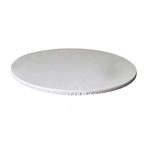 XHDZSW Runde Tischdecke, Wasserdicht Tischdecken Abwischbar rutschfeste Elastische,Tischdecke Für Zuhause, Partys,Hochzeit, Restaurant (Weiß,Runde 100cm) von XHDZSW