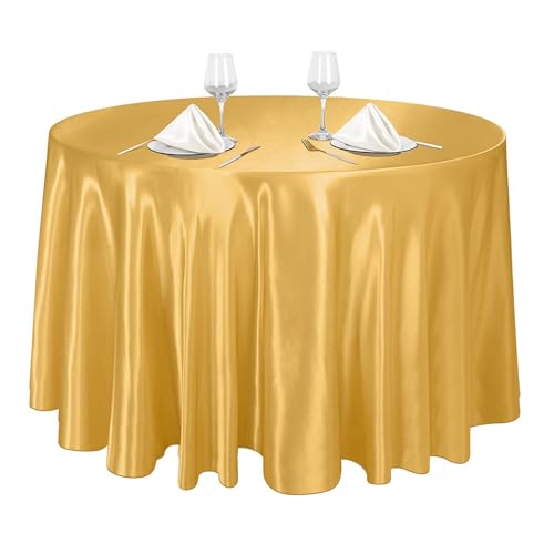 XHDZSW Runde Tischdecken, Weicher Stoff Glitzer Tischdecke, Flecken Und Knitterfrei Dekorative Tischdecke, Für Hochzeit Bankett Restaurant Buffet Parteien Garten (80cm,Gold) von XHDZSW