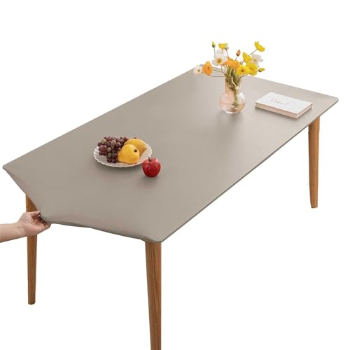 XHDZSW Tischdecke, Rechteckige Angepasste Tischdecke, PU-Leder Elastische Tischdecke, Elastische Tischdecke Abwischbare Tischdecke, Küche Und Esszimmer Tischdecke (Grau,80X120cm) von XHDZSW