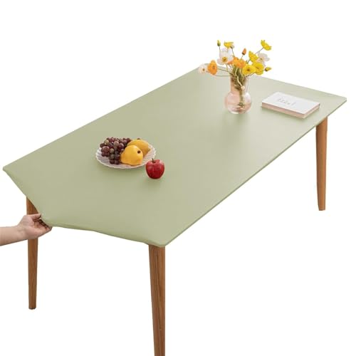 XHDZSW Tischdecke, Rechteckige Angepasste Tischdecke, PU-Leder Elastische Tischdecke, Elastische Tischdecke Abwischbare Tischdecke, Küche Und Esszimmer Tischdecke (GrüN,60X120cm) von XHDZSW