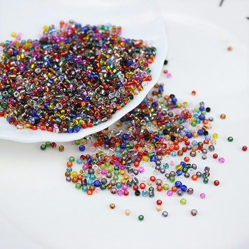 XHHYQ Glasperlen, 2 mm, zur Schmuckherstellung, Ponyperlen, Reisperlen, Mini-Rocailles-Perlen für Armbänder, DIY-Bastelarbeiten, Ohrringe, Perlen-Rocailles-Perlen, 15.000 Stück von XHHYQ