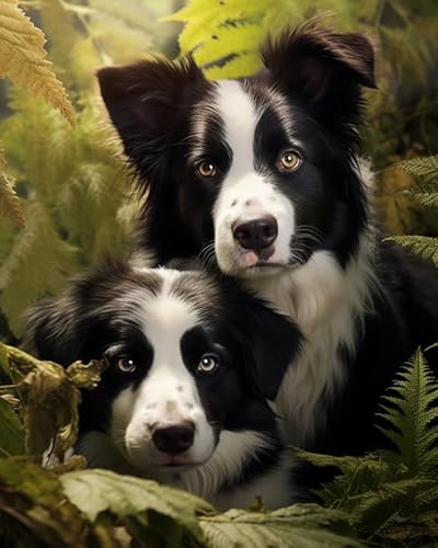 XHHZ 5D Diamant Kunst Diamant Malerei Set,tierischer Border Collie,Diamond Painting kristall Strass für Home Wand Décor,Geschenk 40x50cm von XHHZ