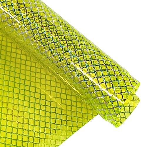 XHT Einfarbige Transparente Kunstleder PVC Vinyl Mesh, 30x120cm, Kann Verwendet Werden, um Verschiedene Handgemachte Taschen, Handtaschen, Kleidung und Dekorationen zu nähen. (Gelb) von XHT