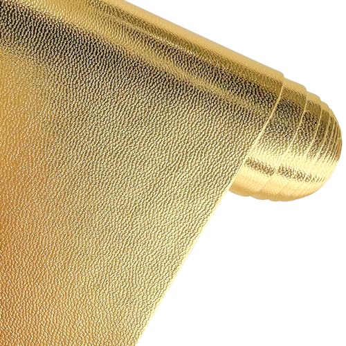 XHT Hochelastisches Dunkler Ton Weiche Feinkorn Kunstleder，30 x 135 cm，Bezugsstoff-Kunstleder-Polsterstoff-Lederimitat-leder zum nähen.(Gold) von XHT