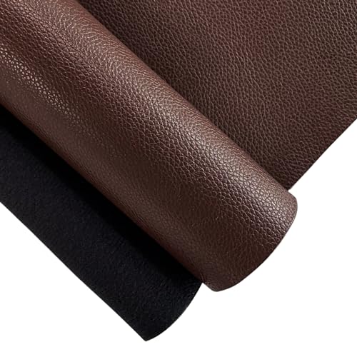 XHT Hochwertiges Wasserdichtes Kunstleder 30 x 135 cm, Polsterstoff Stoff, Leder Patch, für Sofas, Autositze, Bürostühle, Ledertaschen, Bezugsstoff (Dunkelbraun) von XHT