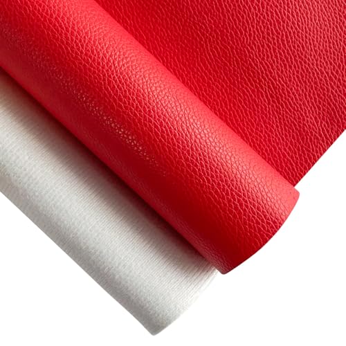 XHT Hochwertiges Wasserdichtes Kunstleder 30 x 135 cm, Polsterstoff Stoff, Leder Patch, für Sofas, Autositze, Bürostühle, Ledertaschen, Bezugsstoff (Helles Rot) von XHT