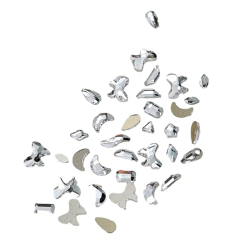 XIAHIOPT 100 Stück modische Glas-Nagelkunst-Schmuckanhänger, Kristall, 3D-Diamanten, Nageldekoration von XIAHIOPT