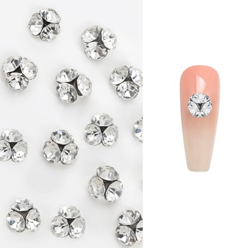 XIAHIOPT Fashion Nail s Weiße Kristall-Nagel-Edelsteine, Nagelanhänger, klare Nägel, Kunst-Charms, Kunst-Edelsteine für Frauen von XIAHIOPT