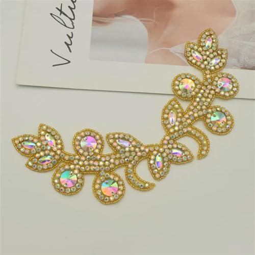 XIANGKANXUE 1 STK Silber Strass Applikation Blumen Patches Aufbügeln/Aufnähen auf Hochzeitskleid Accessoires Für Kleidung Dekoration von XIANGKANXUE