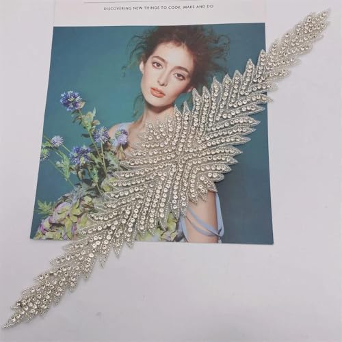 XIANGKANXUE 1 STK Silber Strass Applikation Blumen Patches Aufbügeln/Aufnähen auf Hochzeitskleid Accessoires Für Kleidung Dekoration von XIANGKANXUE