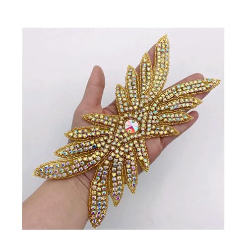 XIANGKANXUE 1 STK Silber Strass Applikation Blumen Patches Aufbügeln/Aufnähen auf Hochzeitskleid Accessoires Für Kleidung Dekoration von XIANGKANXUE