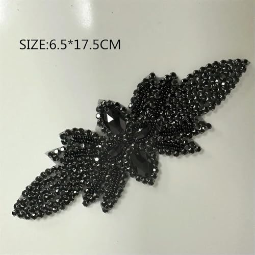 XIANGKANXUE 1 STK Silber Strass Applikation Blumen Patches Aufbügeln/Aufnähen auf Hochzeitskleid Accessoires Für Kleidung Dekoration von XIANGKANXUE