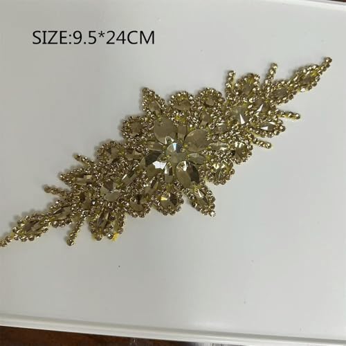 XIANGKANXUE 1 STK Silber Strass Applikation Blumen Patches Aufbügeln/Aufnähen auf Hochzeitskleid Accessoires Für Kleidung Dekoration von XIANGKANXUE