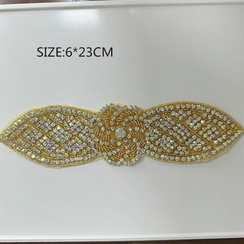 XIANGKANXUE 1 STK Silber Strass Applikation Blumen Patches Aufbügeln/Aufnähen auf Hochzeitskleid Accessoires Für Kleidung Dekoration von XIANGKANXUE