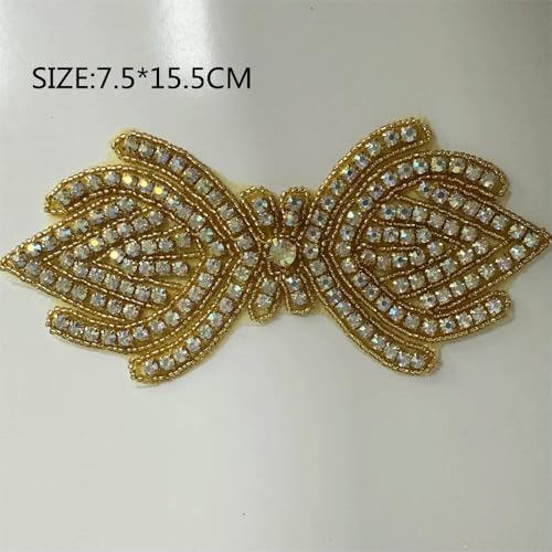 XIANGKANXUE 1 STK Silber Strass Applikation Blumen Patches Aufbügeln/Aufnähen auf Hochzeitskleid Accessoires Für Kleidung Dekoration von XIANGKANXUE