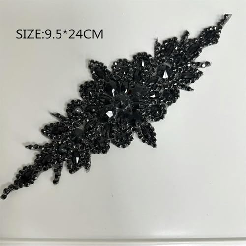 XIANGKANXUE 1 STK Silber Strass Applikation Blumen Patches Aufbügeln/Aufnähen auf Hochzeitskleid Accessoires Für Kleidung Dekoration von XIANGKANXUE