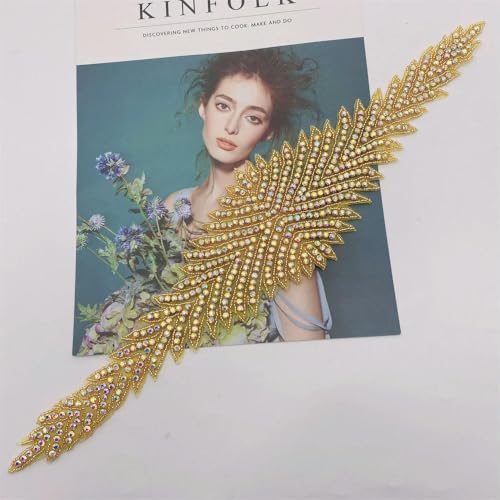 XIANGKANXUE 1 STK Silber Strass Applikation Blumen Patches Aufbügeln/Aufnähen auf Hochzeitskleid Accessoires Für Kleidung Dekoration von XIANGKANXUE