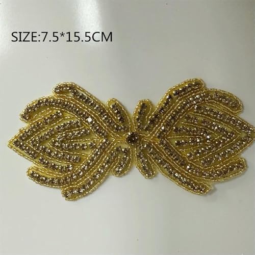 XIANGKANXUE 1 STK Silber Strass Applikation Blumen Patches Aufbügeln/Aufnähen auf Hochzeitskleid Accessoires Für Kleidung Dekoration von XIANGKANXUE