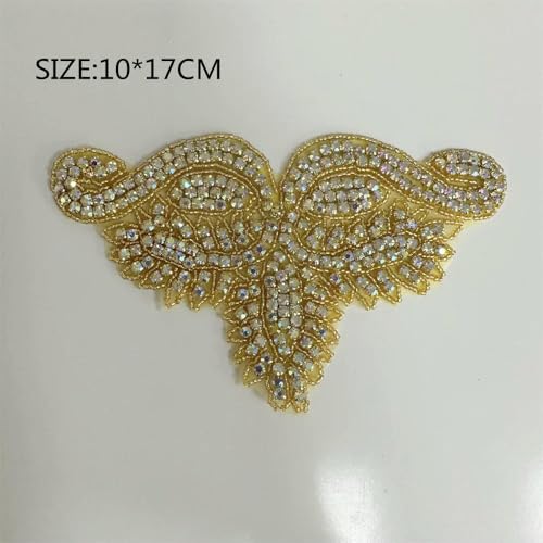 XIANGKANXUE 1 STK Silber Strass Applikation Blumen Patches Aufbügeln/Aufnähen auf Hochzeitskleid Accessoires Für Kleidung Dekoration von XIANGKANXUE