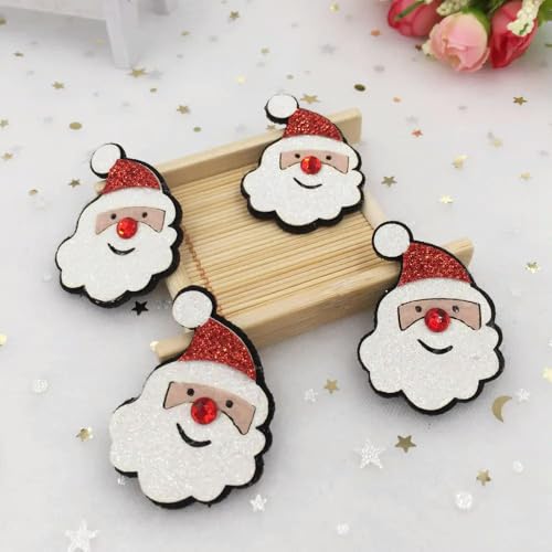 XIANGKANXUE 10 stücke 35 * 49mm Filz Stoff Paillette Santa Claus Appliques Hochzeit DIY Patches Nähen von XIANGKANXUE