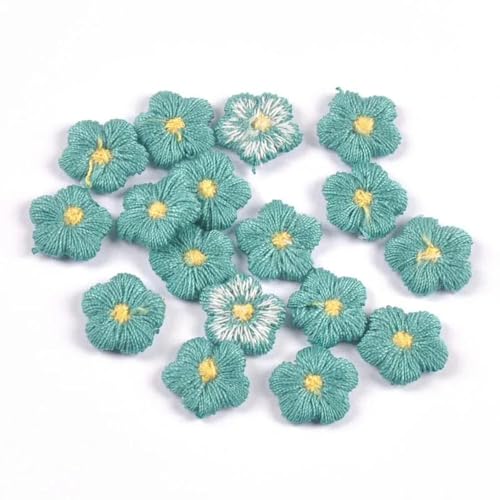 XIANGKANXUE 50 Teile/los 10mm Mini Blumenapplikationen für DIY Hut Kleidung Nähzubehör Kopfbedeckung Dekor Aufklebbare Patches von XIANGKANXUE