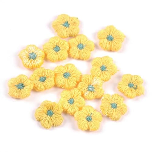 XIANGKANXUE 50 Teile/los 10mm Mini Blumenapplikationen für DIY Hut Kleidung Nähzubehör Kopfbedeckung Dekor Aufklebbare Patches von XIANGKANXUE