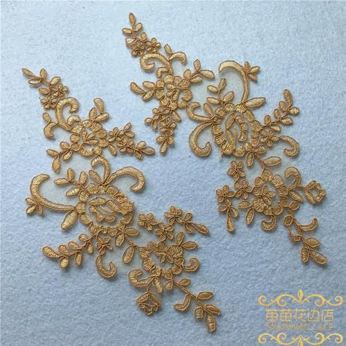 XIANGKANXUE 6 Stücke 22,5 X12cm 22 Farben Zarte Hochzeitsschleier Kopfschmuck Spitzenapplikation Spitzenbesatz Kleid DIY Spitzenzubehör von XIANGKANXUE