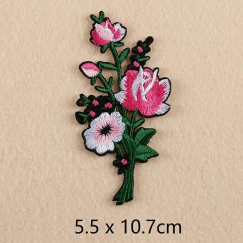 XIANGKANXUE Blumenlilie rote Rose Patches bestickte Applikationen zum Aufbügeln auf Kleidung Aufkleber für Kleidung Stickerei Streifen Abzeichen von XIANGKANXUE